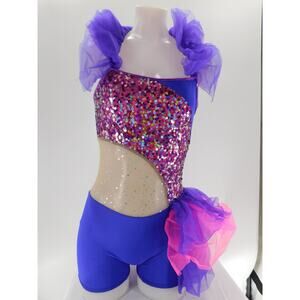 Purple and Pink Sequin Dance Costume